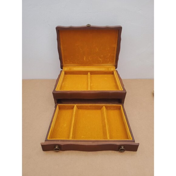 Vintage Gunther Mele 1970's wooden jewelry box. Jewellery . Vintage wooden - Picture 10 of 10
